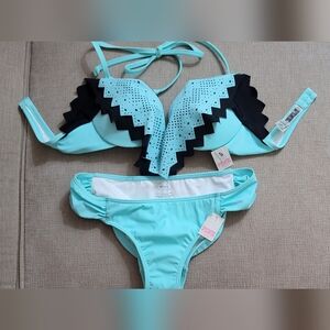 Victoria's Secret Pink underwire push up bikini two piece Xs S